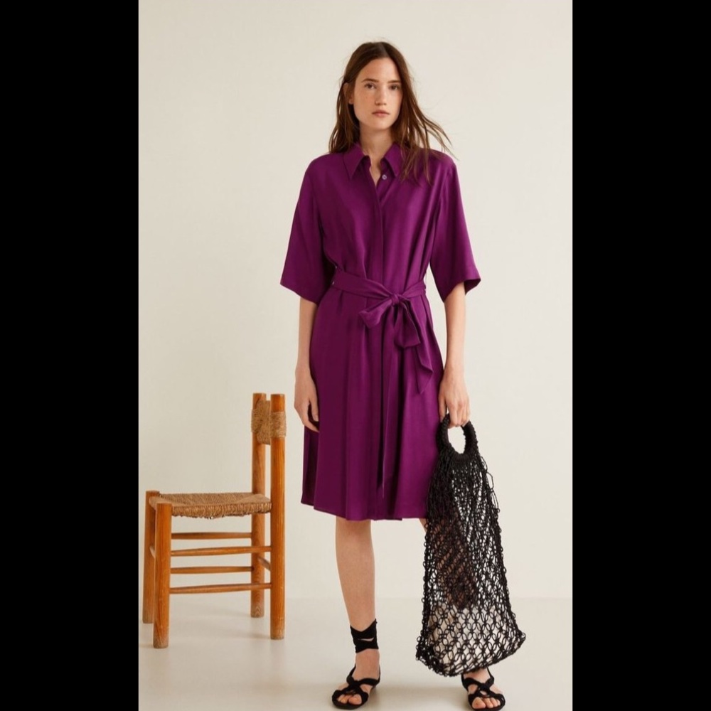 Stunning Purple Shirt Dress from Mango
